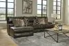 Jackson Furniture Industries 43/62/64/67-09 Como - 3 Piece Italian Leather Match Manual Reclining Sofa / Chaise With 1 Reclining Seat And LSF Chaise - Chocolate