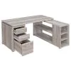 CoasterEveryday 801516 Yvette - 3-Drawer L-Shape Computer Desk - Gray Driftwood