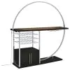 Coaster Fine Furniture 182799 Risley - 2-Door Circular LED Home Bar Cabinet - Dark Charcoal