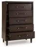 Benchcraft® B611-46 Dantenton - Five Drawer Chest - Merlot