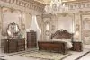 New Classic 00-2477-35C New Classic 00-2477-35C Bella Notte - Queen 5 Piece Bedroom Set (Padded Sleigh Bed, Dresser, Mirror, Chest, Nightstand) - Cherry