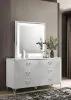 Coaster Fine Furniture 215793M Cassia - 6-Drawer Dresser Cabinet With Mirror - White High Gloss