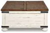 Ashley Furniture T459-20 Wystfield - Cocktail Table with Storage - White / Brown