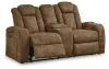 Ashley Furniture 6070318 Wolfridge - Power Reclining Loveseat With Console /Adj Hdrst - Brindle
