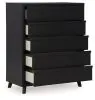 Ashley Furniture B1013/231/36/345/56/58/95/B100-14 Danziar - 7 Pc. - Dresser, Mirror, Chest, King Panel Bed - Black