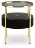 Ashley Furniture A4000669 Nedman - Accent Table With Speaker - Black / Gold Finish
