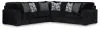 Ashley Furniture 98103/66/77/67/08 Ashley Furniture 98103/66/77/67/08 Midnight-Madness - 4 Pc. - 3-Piece Sectional, Ottoman - Onyx