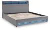 Ashley Furniture PCB2721B21 Verishaw - King Upholstered Bed With Wireless Audio - Gray