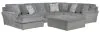 Jackson Furniture Industries 2477/30/72/75/28-28 Jackson Furniture Industries 2477/30/72/75/28-28 Glacier - 3 Piece Sectional With LSF Chaise, Comfort Coil Seating, 9 Included Accent Pillows And Cocktail Ottoman - Shark