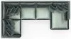 Jackson Furniture Industries 2245/36/31/59/76-35 Jackson Furniture Industries 2245/36/31/59/76-35 Remington - 5 Piece Modular Sectional (RSF Chaise) - Pine