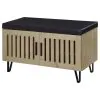Coaster Fine Furniture 915154 Brixton - 2-Door Padded Entryway Shoe Storage Bench - White Oak