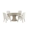 New Classic 40-D4128-D4AC Gwendolyn - Round Dining Table With 4 Arm Chairs - Beige / Natural