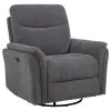 Coaster Fine Furniture 610443P Adler - Upholstered Power Swivel Glider Recliner - Charcoal Gray