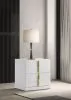 Coaster Fine Furniture 223092 Ines - 2-Drawer Nightstand Bedside Table - White High Gloss