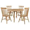 Coaster Fine Furniture 122500-S5 Andrews - 5 Piece Round Wood Dining Room Table Set - Light Ash