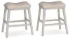 Ashley Furniture D394-024 Skempton - Upholstered Stool (Set of 2) - White