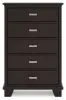 Ashley Furniture B441-46 Covetown - Five Drawer Chest - Dark Brown
