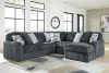 Ashley Furniture 98105S23 Ashley Furniture 98105S23 Midnight-Madness - 5-Piece Sectional With RAF Corner Chaise - Gunmetal