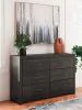 Ashley Furniture PCB2108-31 Hollivern - Six Drawer Dresser - Dark Gray