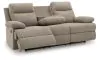 Ashley Furniture PC9140589 Side-Swipe - Reclining Sofa With Drop Down Table - Mocha