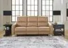 Ashley Furniture U6600015 Mosswell - Power Reclining Sofa With Adj Headrest - Toffee