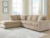 Ashley Furniture PC69507S4 Bridgepoint - 2-Piece Sleeper Sectional With LAF Corner Chaise - Almond
