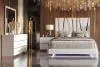 New Classic 00-1840-14N Europa - 6/6 Eastern King 4 Piece Bedroom Set (Bed, Dresser, Mirror, Nightstand) - White
