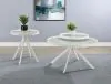 Coaster Fine Furniture 706258-S2 Briggs - 2 Piece Round Coffee And End Table Set - White