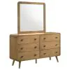 Coaster Fine Furniture 225093M Robyn - 6-Drawer Bedroom Dresser And Mirror - Light Ash