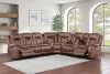 New Classic 20-2505B-3PMW New Classic 20-2505B-3PMW Morello - 3 Piece P1 Sofa/Loveseat/Wedge With Power Footrest - Brown