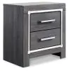Ashley Furniture B214/31/36/56/58/95/B100-14/92(2) Ashley Furniture B214/31/36/56/58/95/B100-14/92(2) Lodanna - 8 Pc. - Dresser, Mirror, King Panel Bed With Roll Slats, 2 Nightstands - Gray