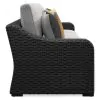 Ashley Furniture P792-854 Beachcroft - 2-Piece Outdoor Loveseat with Cushion - Black / Light Gray