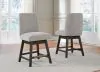 Ashley Furniture D984-124 Burkhaus - Upholstered Swivel Barstool (Set of 2) - Beige / Dark Brown