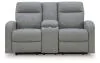 Ashley Furniture PC4220494 Gauntlet - Double Recline Loveseat With Console - Sterling