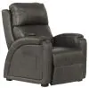 Jackson Furniture Industries 7647957-1273/58-3073/58 Reliever - Leather Power Headrest Power Lay Flat Reclining With CR3 Massage / Zero Gravity - Gunmetal