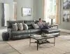 Jackson Furniture Industries 43/66/64/63-28 Jackson Furniture Industries 43/66/64/63-28 Como - 3 Piece Italian Leather Match Manual Reclining Sofa / Chaise With 1 Reclining Seat And RSF Chaise - Steel