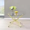 CoasterEveryday 108441 Beckham - Round Glass Top Dining Table - Brass