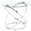 CoasterEssence 722373 Warren - 3 Piece Oval Glass Top Coffee Table Set - Chrome