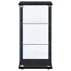 CoasterEveryday 950179 Cyclamen - 3-Shelf Clear Glass Curio Display Cabinet - Black