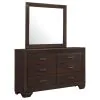 CoasterEveryday 204393M Kauffman - 6-Drawer Dresser With Mirror - Dark Cocoa