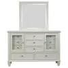 CoasterEssence 201303M Sandy Beach - 11-Drawer Dresser With Mirror - Cream White