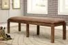 Furniture of America CM3829BN Gianna Fabric Bench - Rustic Oak / Brown