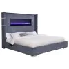 Coaster Fine Furniture 306030KE Tisdall - Upholstered Eastern King Fireplace Bed - Gray