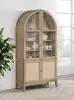 Coaster Fine Furniture 109386 Kailani - 4-Door Cane Dining Vitrine Display Cabinet - Beige Oak