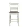 Liberty Furniture 182-B200124 Brook Bay - Upholstered Ladder Back Counter Chair - Textured White / Carbon Gray