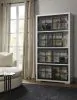 Pulaski Furniture P021773 Contemporary 4-Shelf Sliding Door Bookcase - White / Black