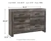 Ashley Furniture B440/31/36/46/57/54/98/92(2) Ashley Furniture B440/31/36/46/57/54/98/92(2) Wynnlow - 8 Pc. - Dresser, Mirror, Chest, Queen Crossbuck Panel Bed, 2 Nightstands - Gray
