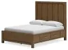 Ashley Furniture B974/31/36/57/54/50/97S Ashley Furniture B974/31/36/57/54/50/97S Cabalynn - 6 Pc. - Dresser, Mirror, Queen Panel Bed With Storage - Light Brown