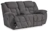 Ashley Furniture 3810494 Foreside - Dbl Reclining Loveseat with Console - Charcoal