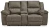 Ashley Furniture 3720394 Laresview - Dbl Reclining Loveseat with Console - Fossil